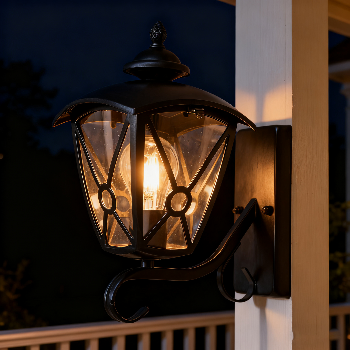 Custom Black Outdoor Wall Light, Iron/Stainless Steel Construction