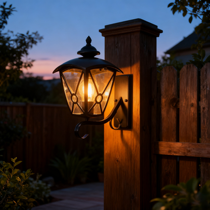 Custom Black Outdoor Wall Light, Iron/Stainless Steel Construction
