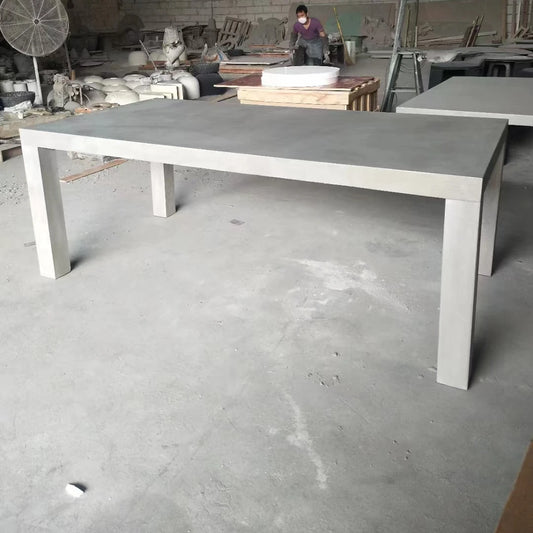 Outdoor Rectangular Cement Dining Table