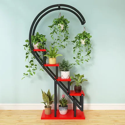 Heart Shaped Iron Multi-Layer Planter Stand